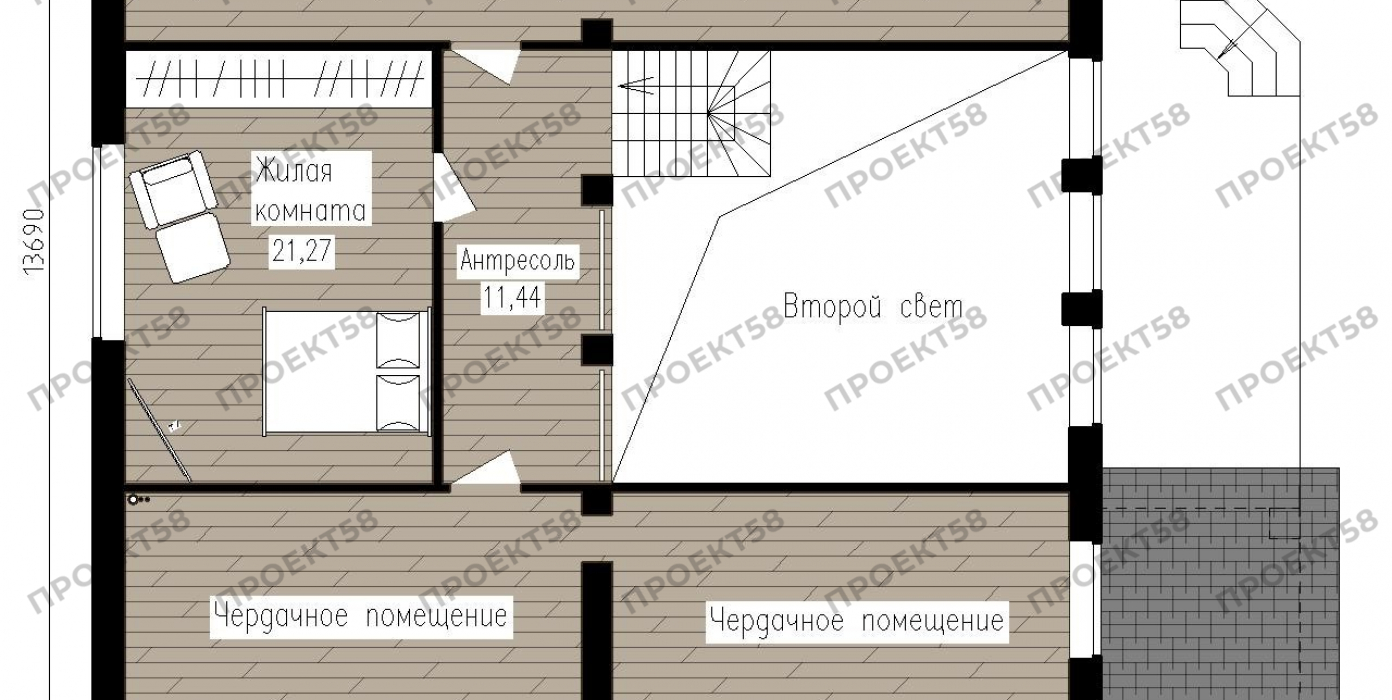 План мансарды План мансарды